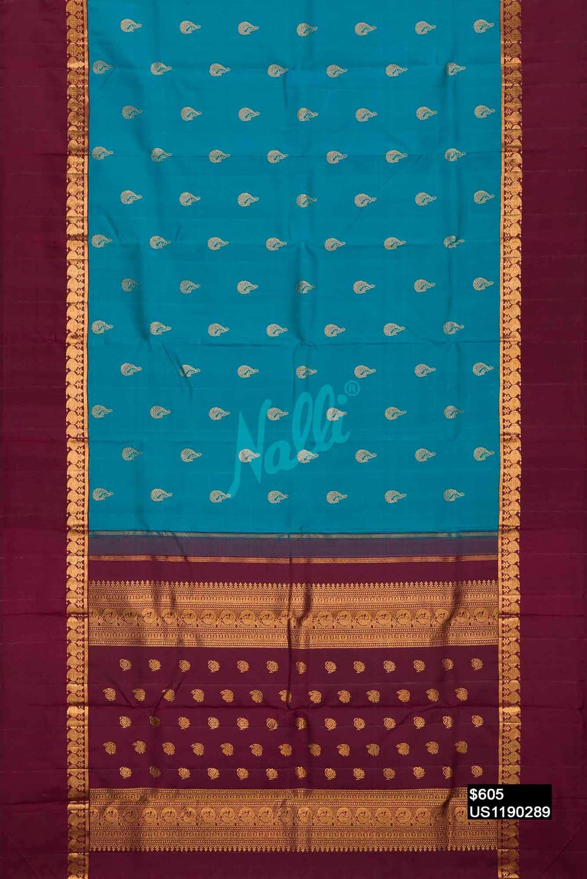 Blue Kanchipuram Silk Saree