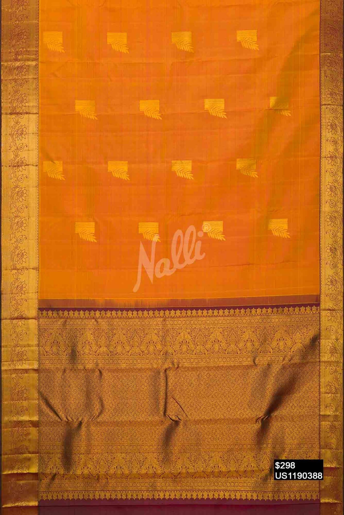 Mustard Kanchipuram Silk Saree