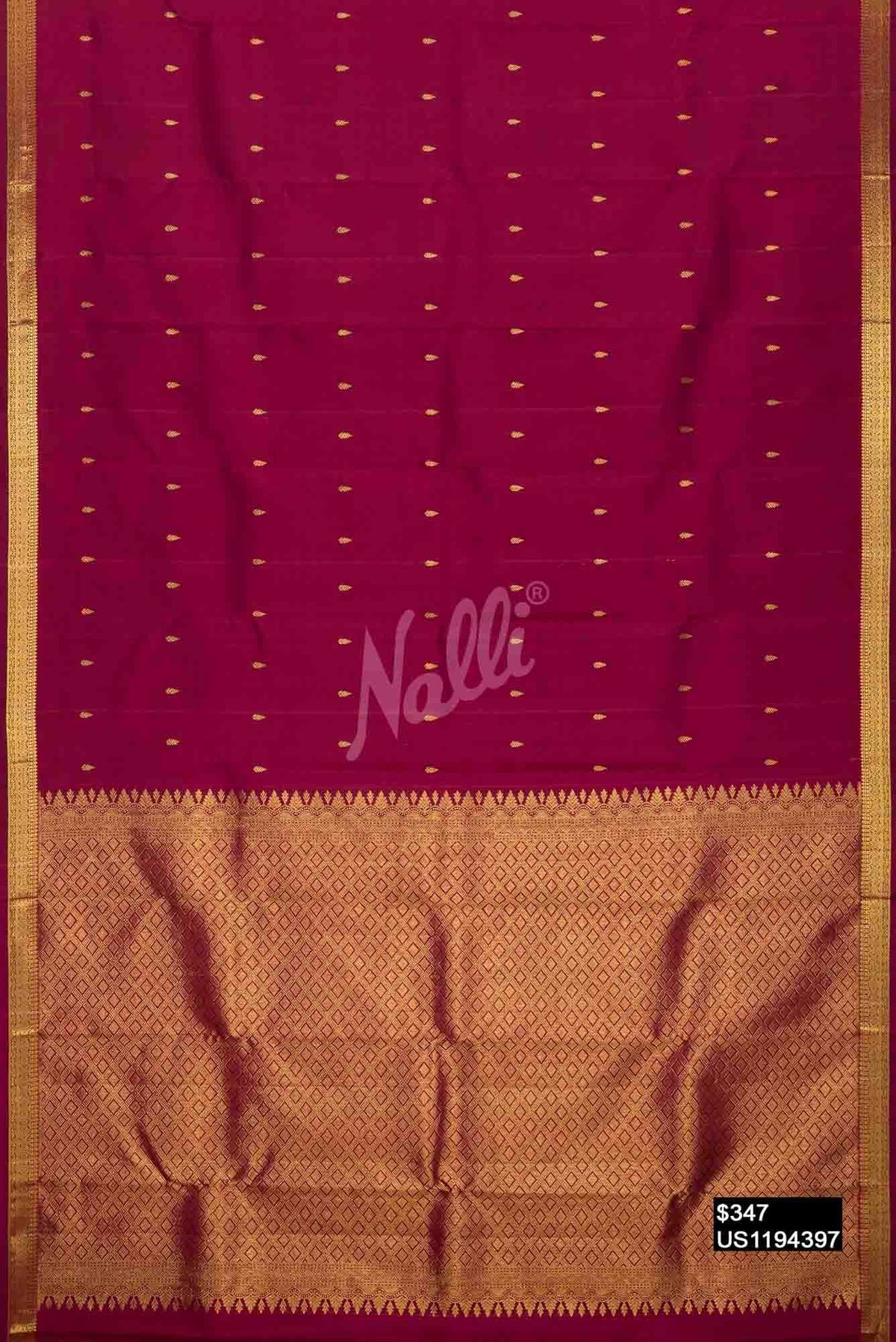 Magenta Kanchipuram Silk Saree