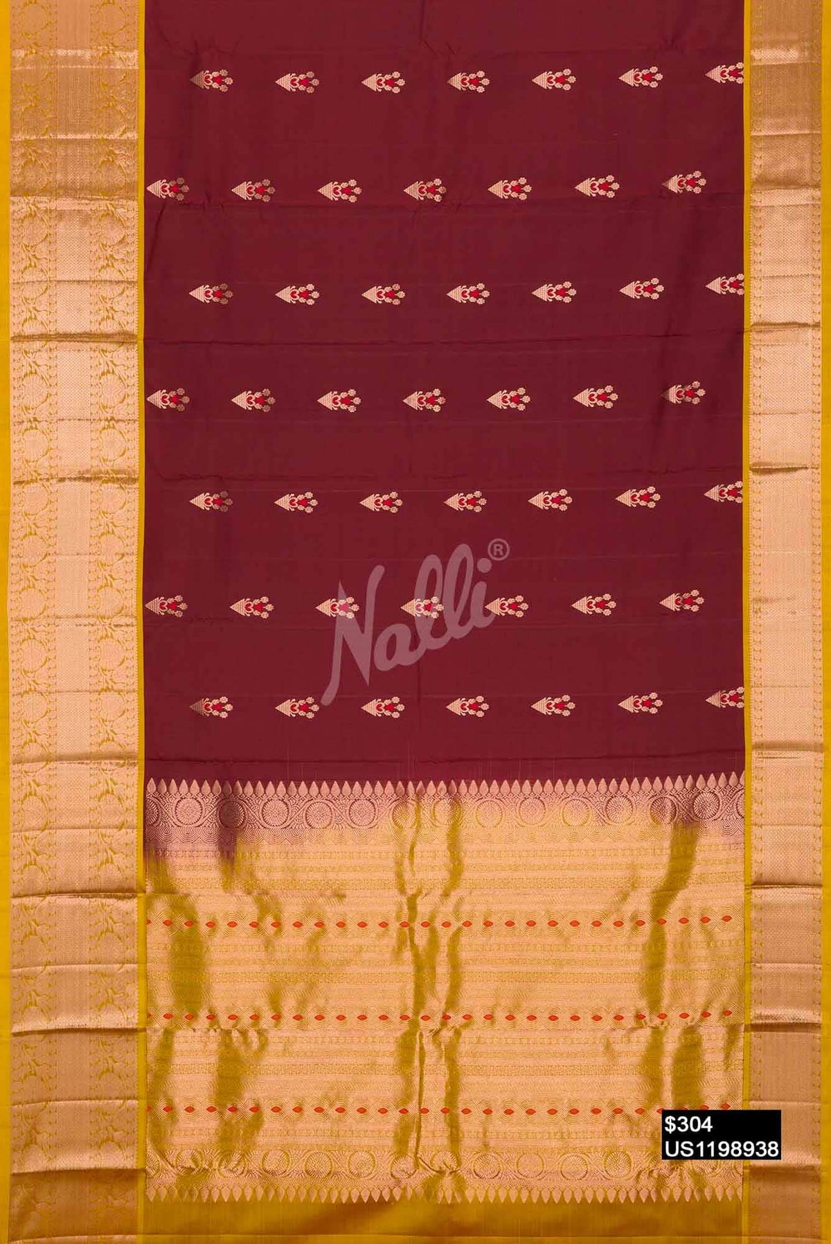 Maroon Kanchipuram Silk Saree