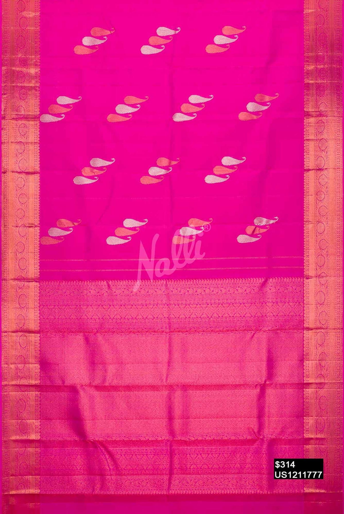 Pink Kanchipuram Silk Saree