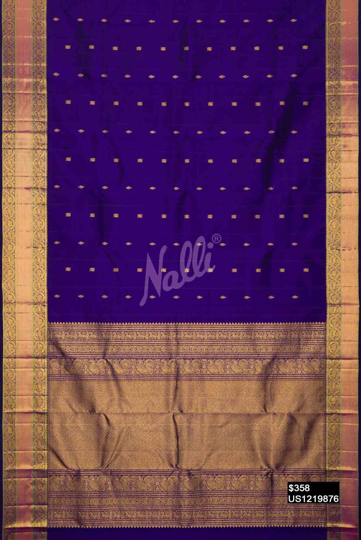 Navy Blue Kanchipuram Silk Saree