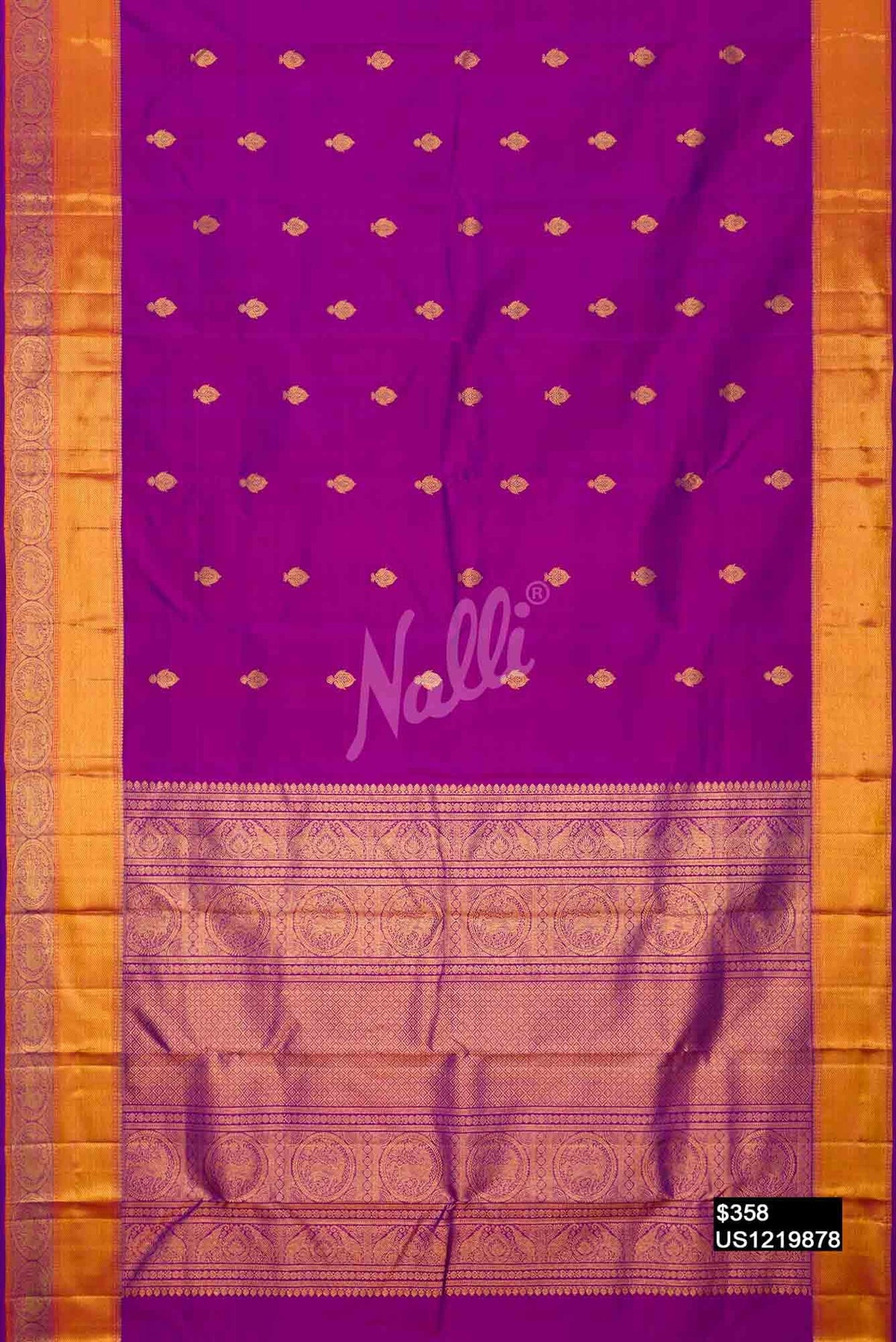 Purple Kanchipuram Silk Saree