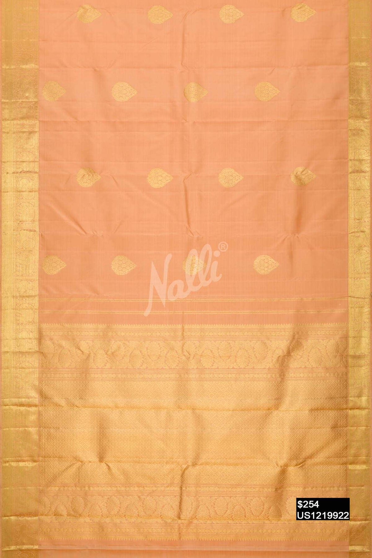 Peach Kanchipuram Silk Saree