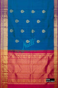 Peacock Blue Kanchipuram Silk Saree