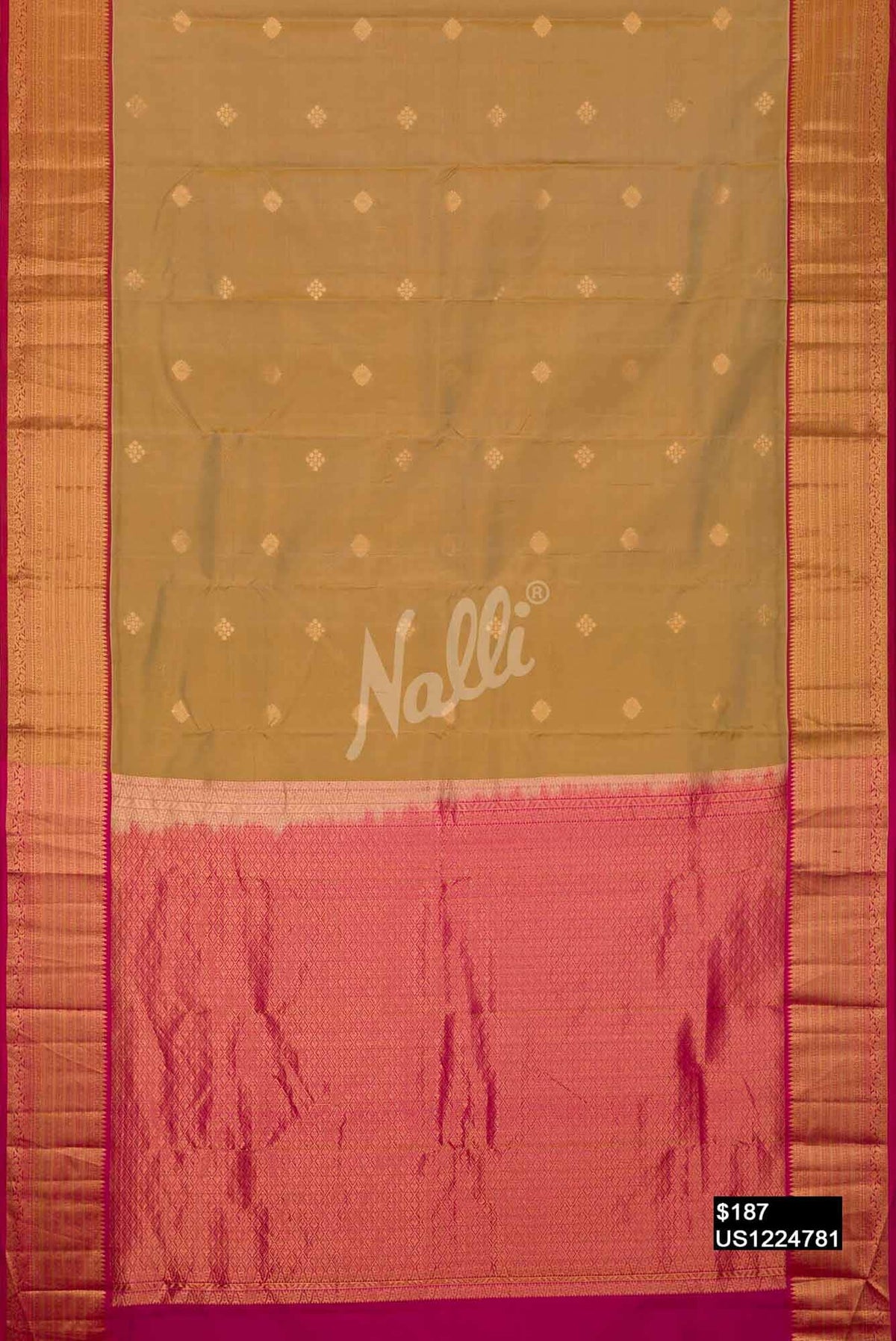 Sandal Kanchipuram Silk Saree