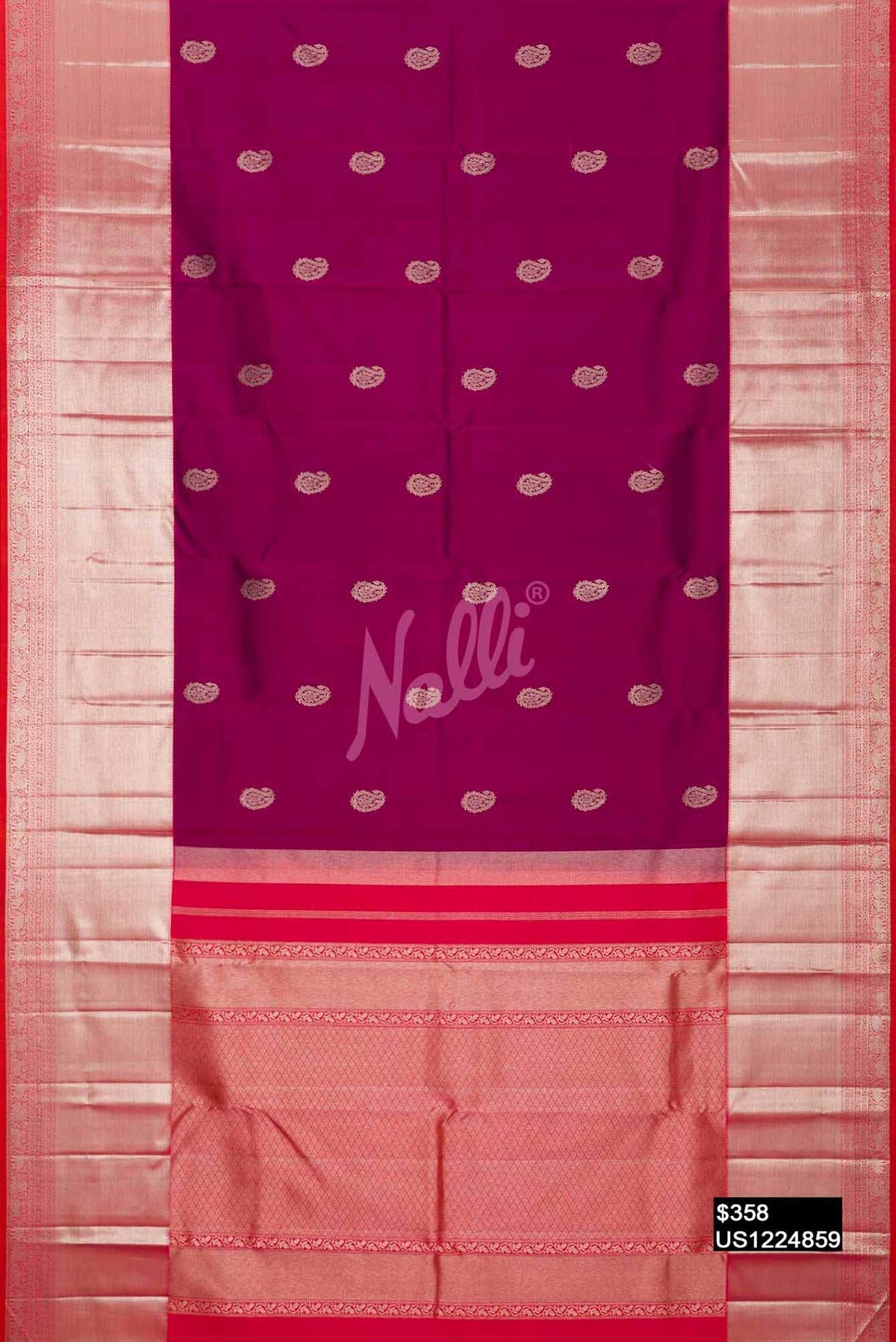 Magenta Kanchipuram Silk Saree