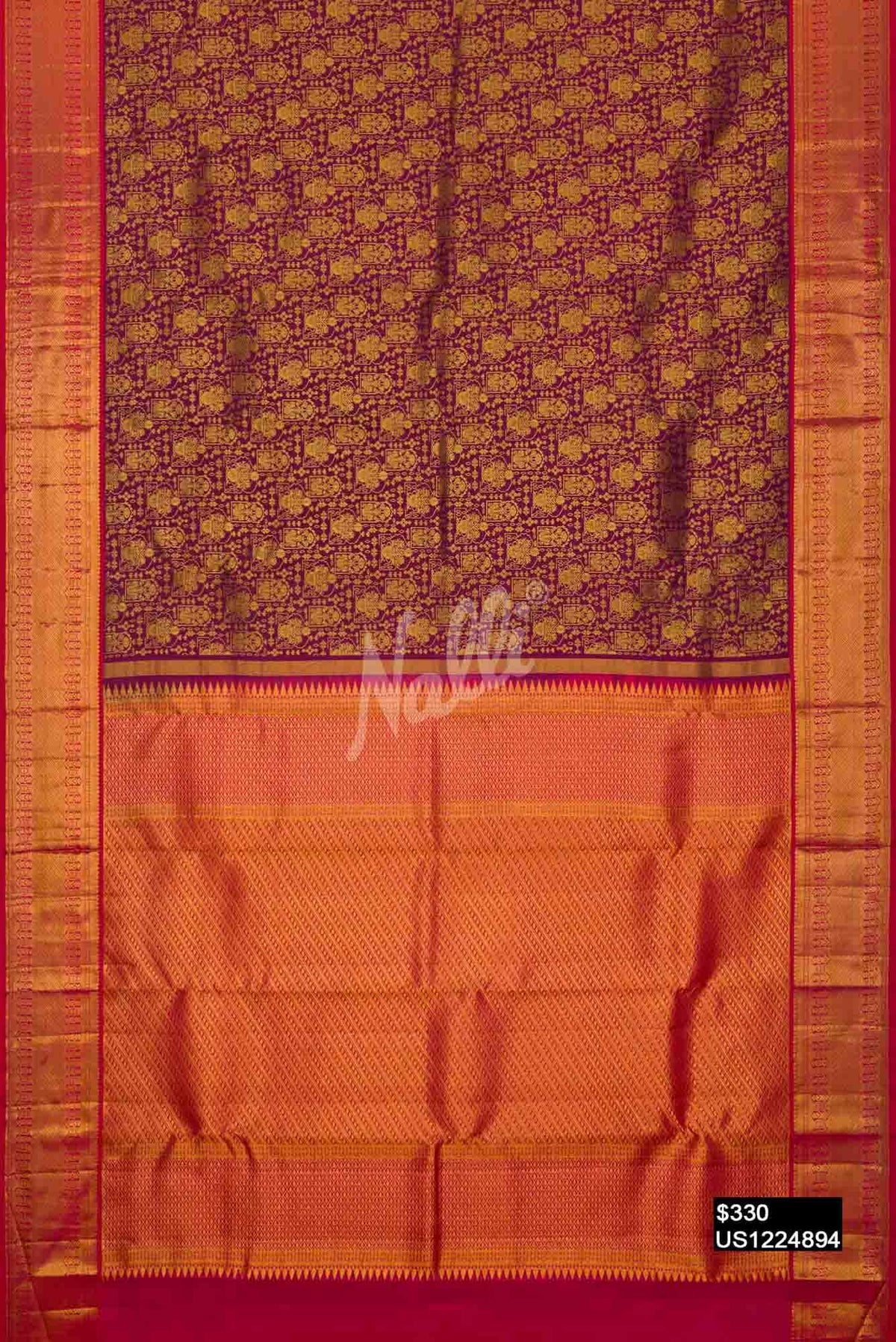 Magenta Kanchipuram Silk Saree