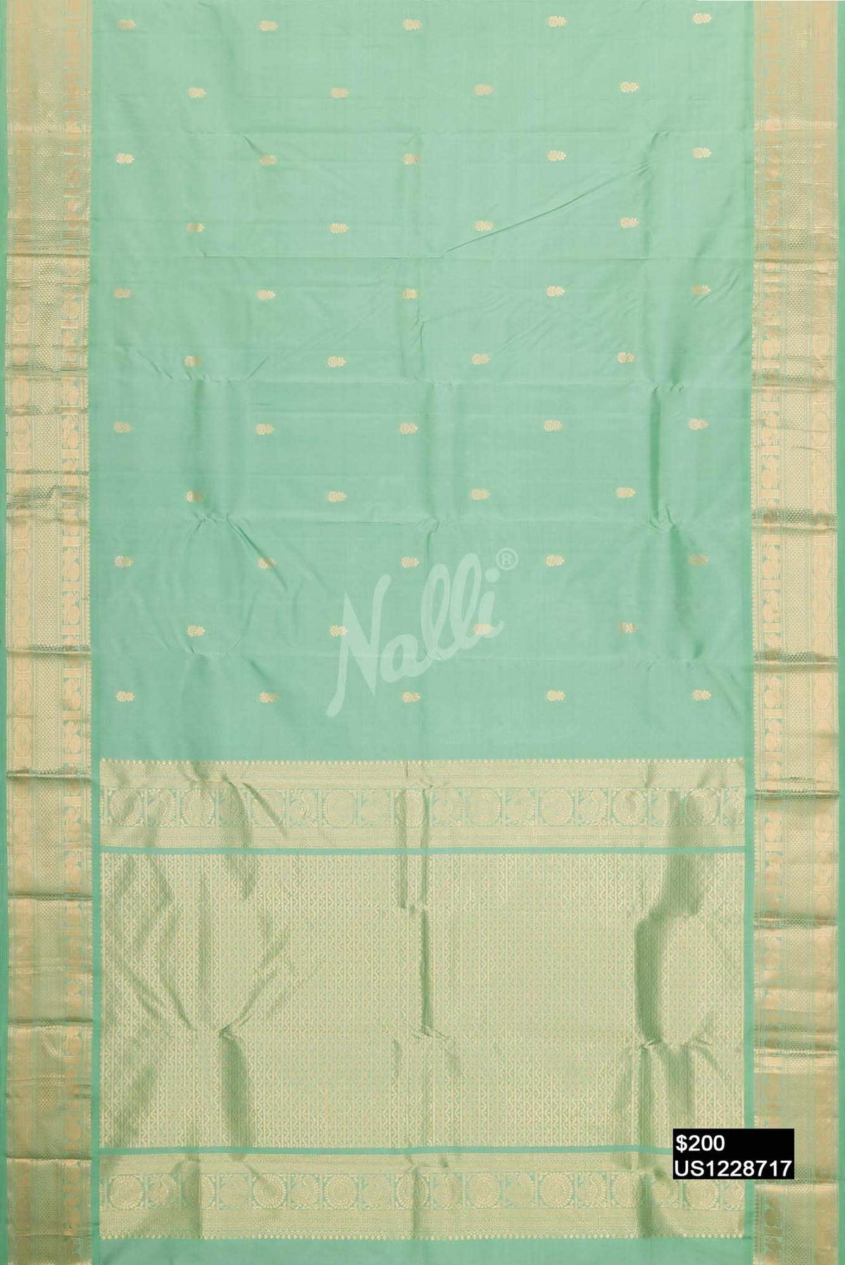 Pista Green Kanchipuram Silk Saree