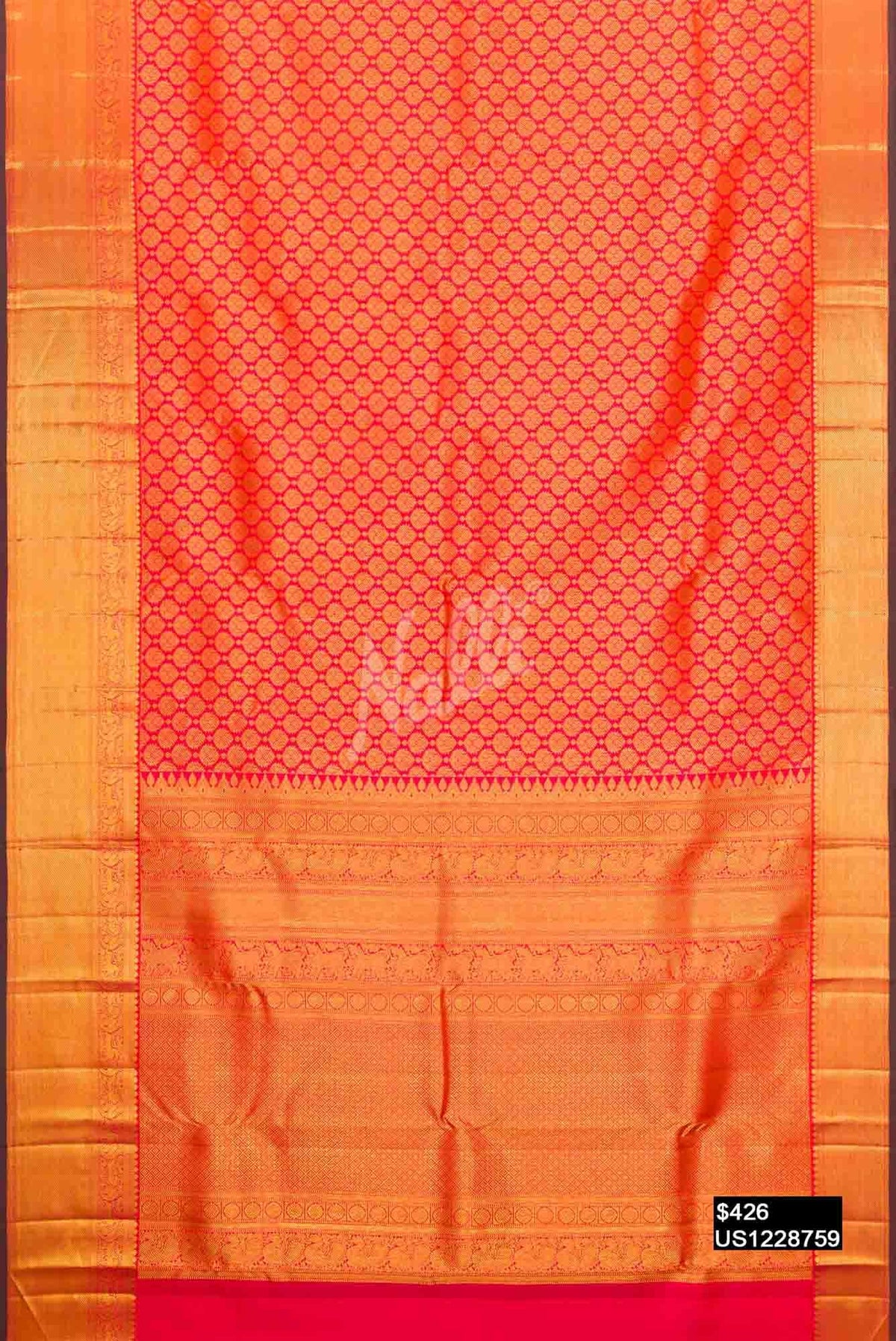 Orange Kanchipuram Silk Saree