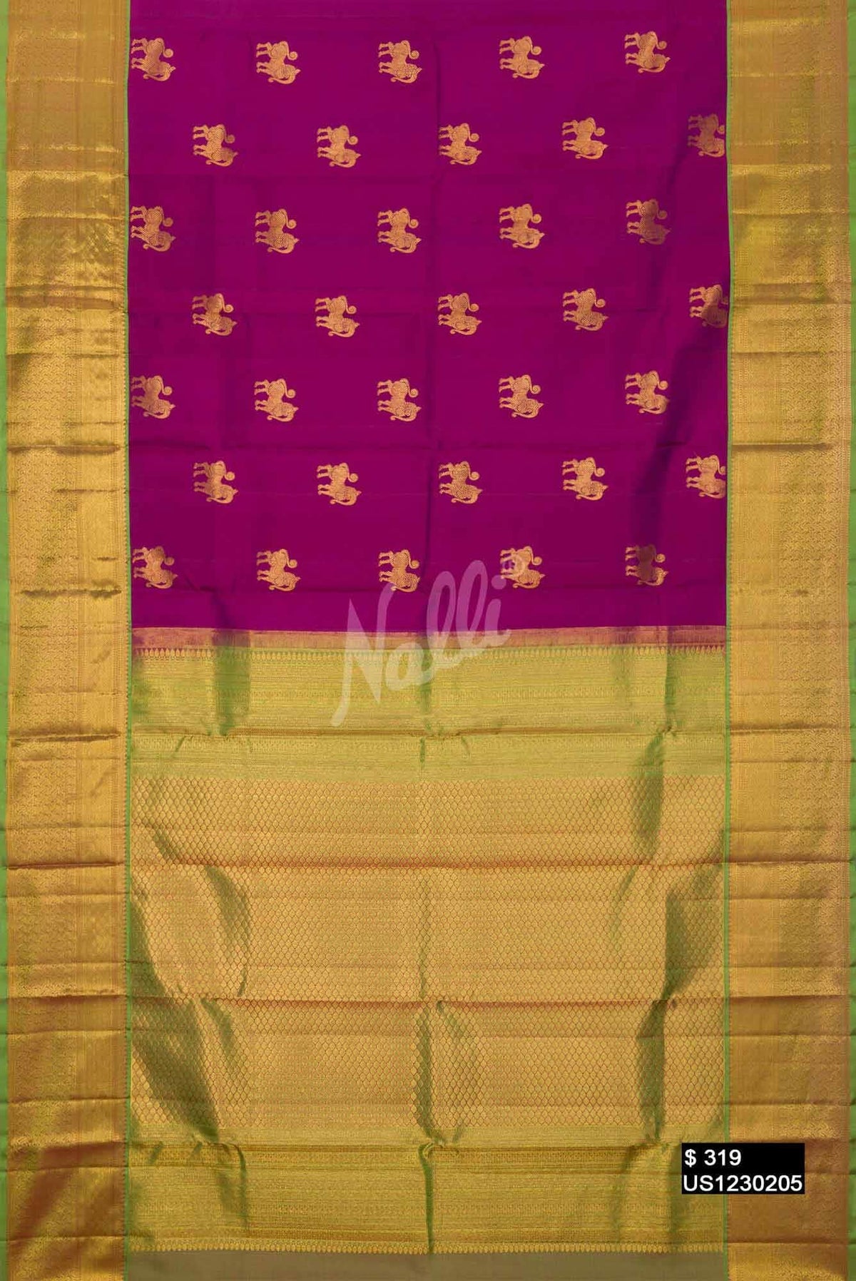 Purple Kanchipuram Silk Saree