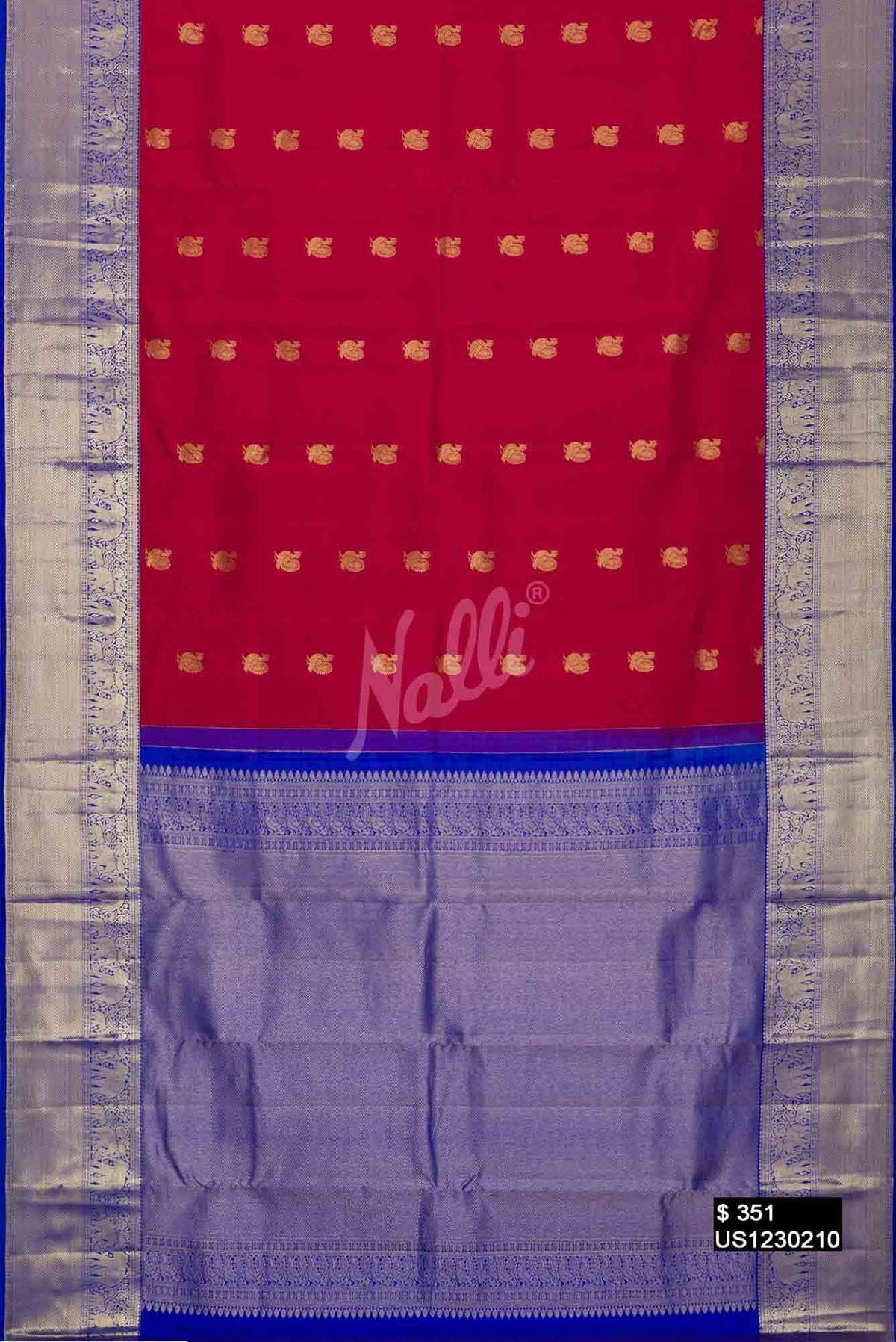 Maroon Kanchipuram Silk Saree