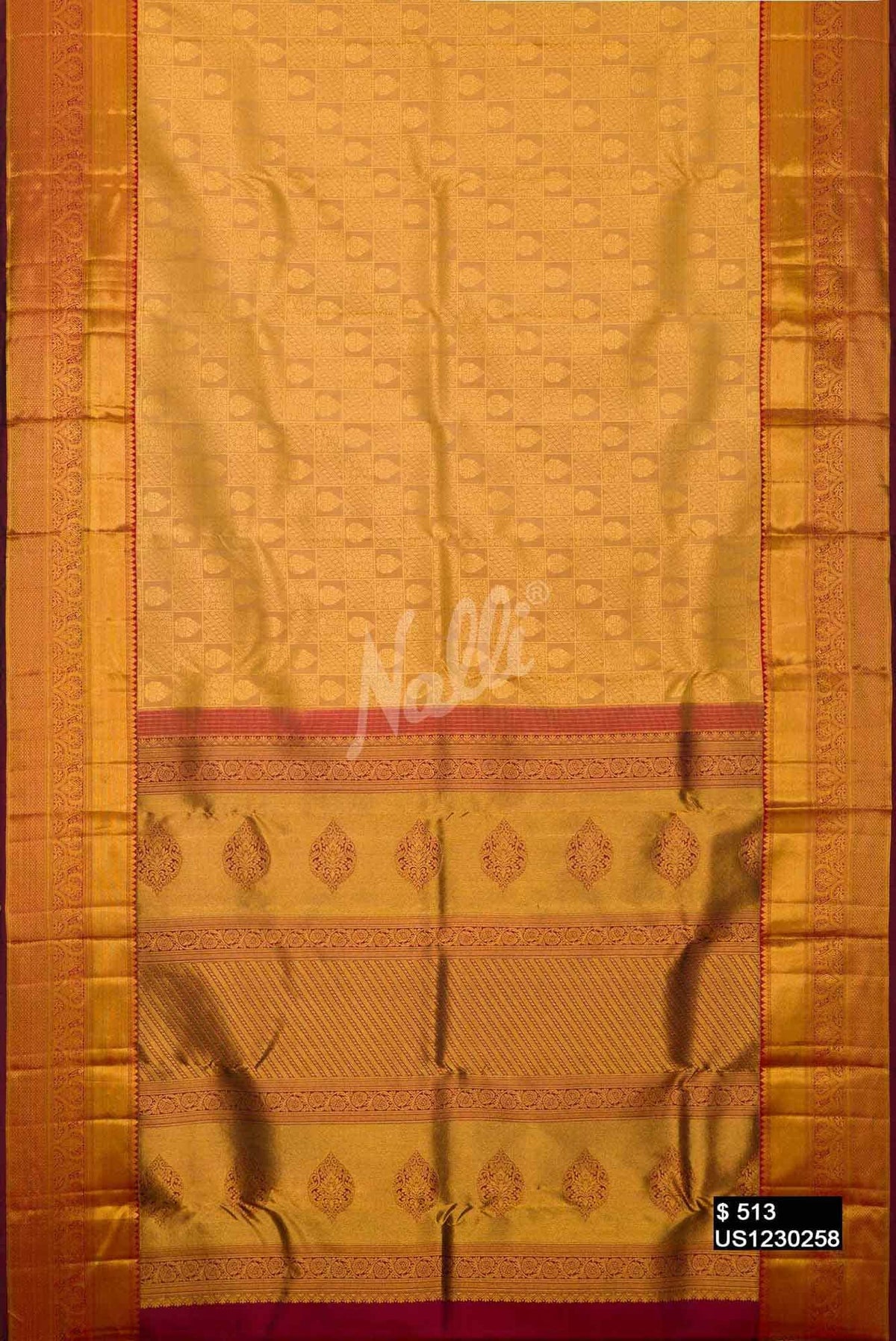 Gold Kanchipuram Silk Saree