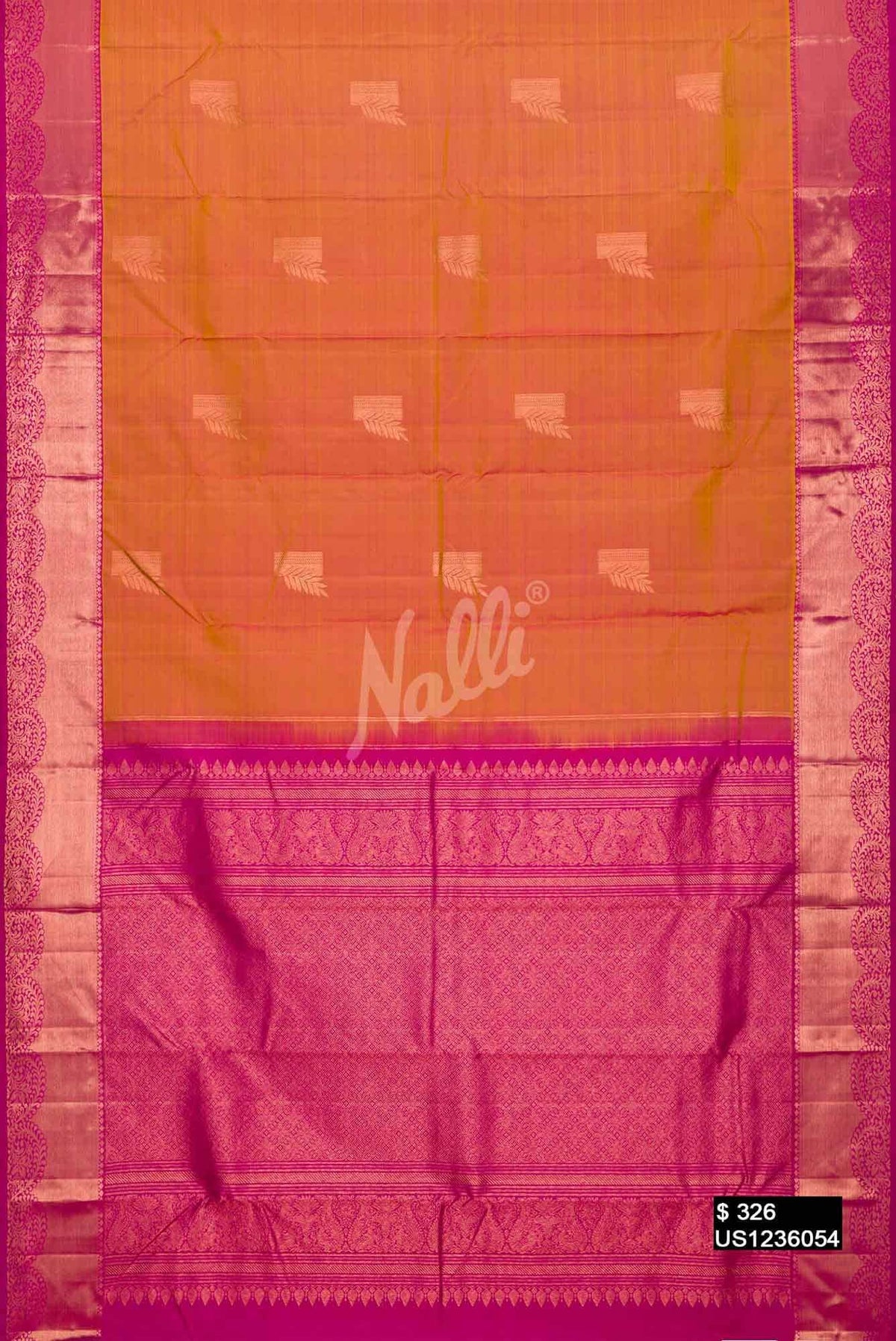 Mustard Kanchipuram Silk Saree