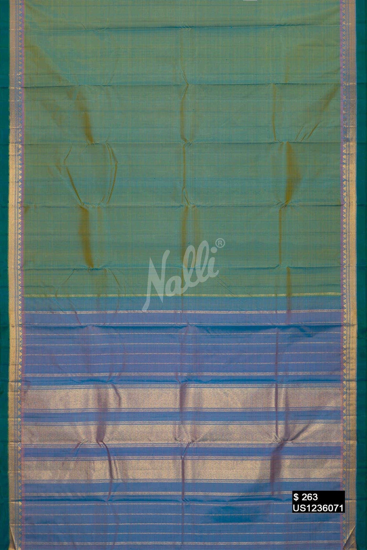 Mint Green Kanchipuram Silk Saree