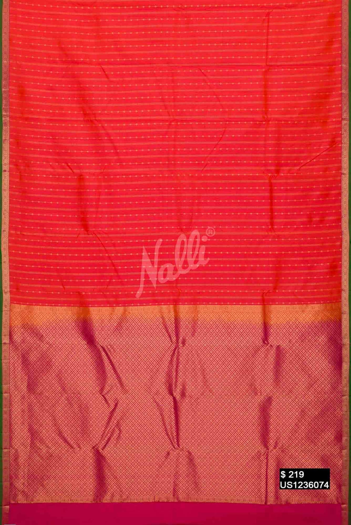 Orange Kanchipuram Silk Saree