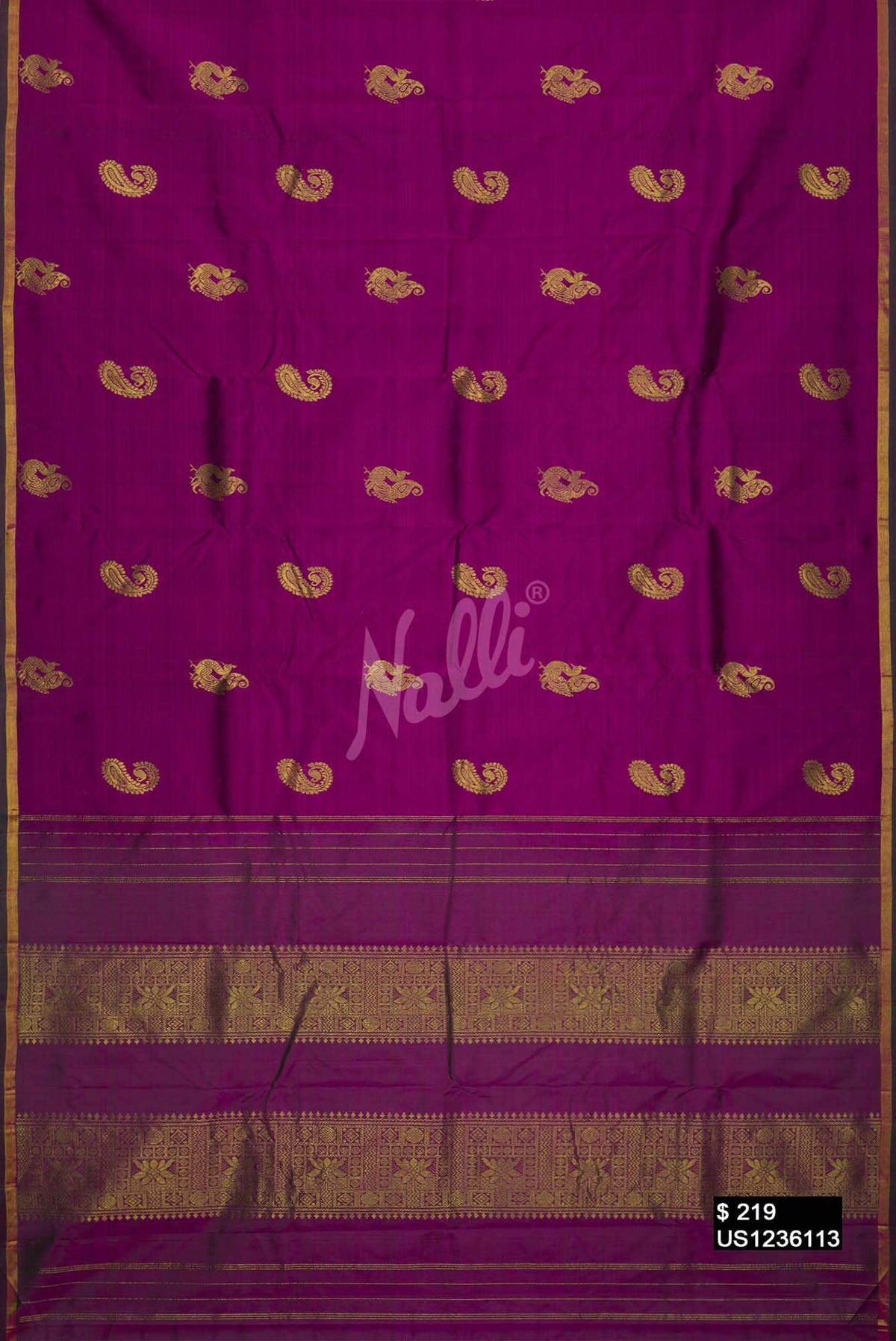 Purple Kanchipuram Silk Saree