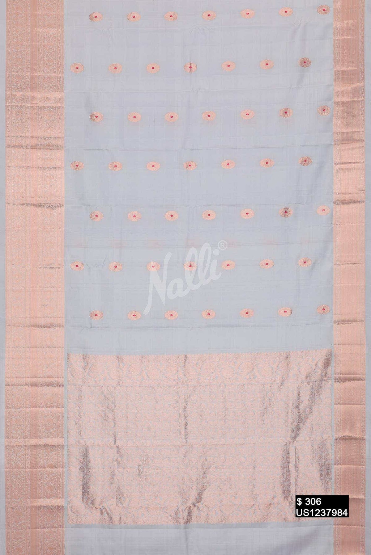 Grey Kanchipuram Silk Saree