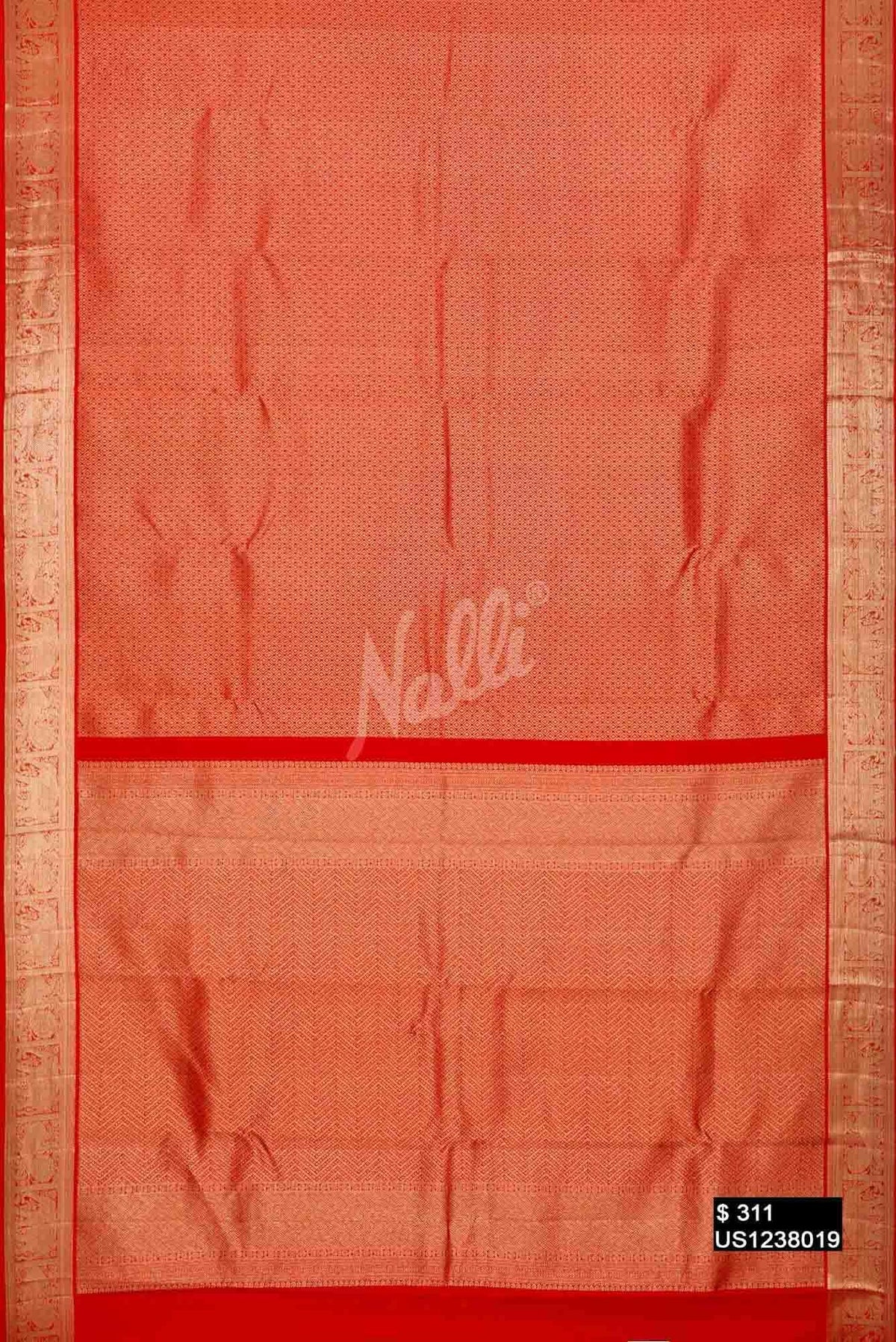 Orange Kanchipuram Silk Saree