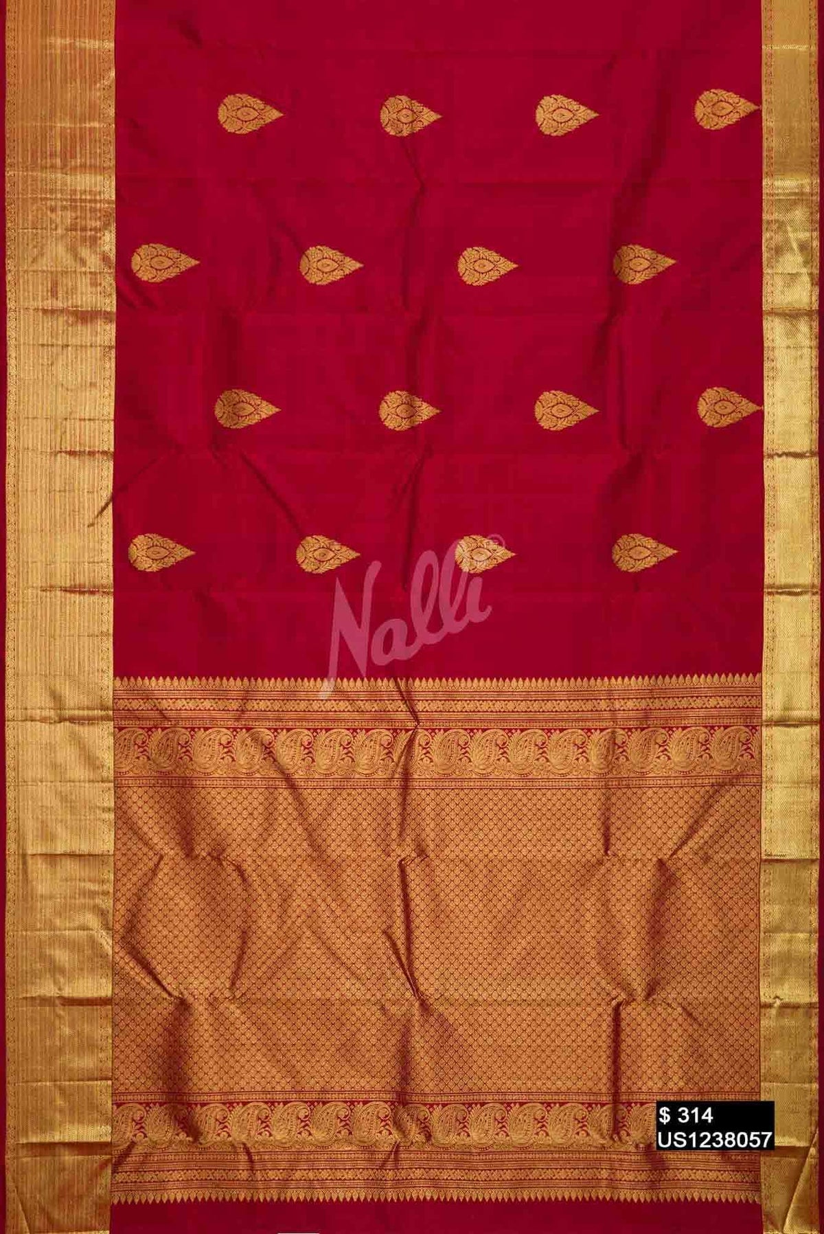 Maroon Kanchipuram Silk Saree