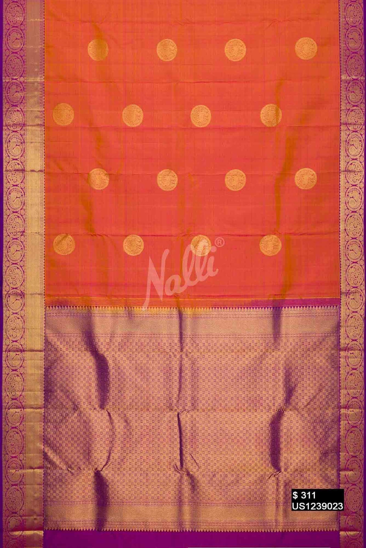 Mustard Kanchipuram Silk Saree