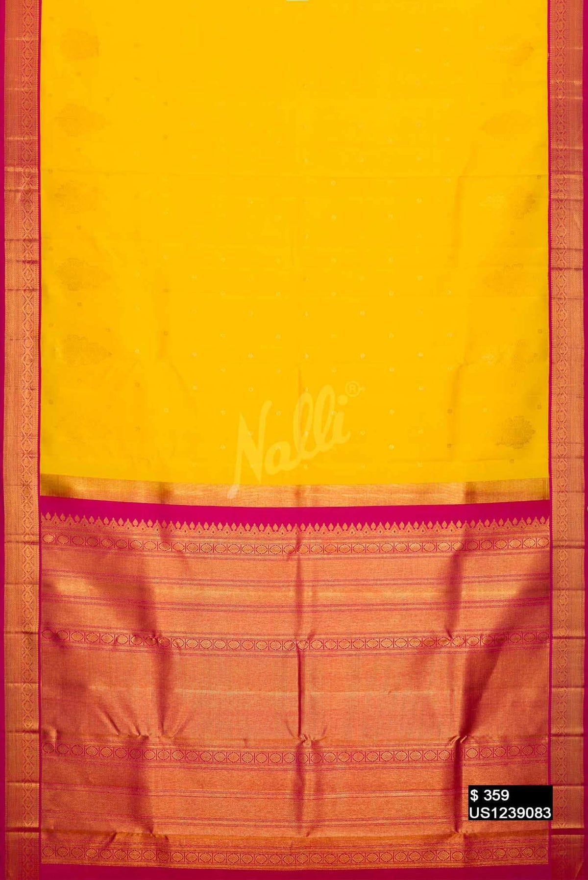 Yellow Kanchipuram Silk Saree