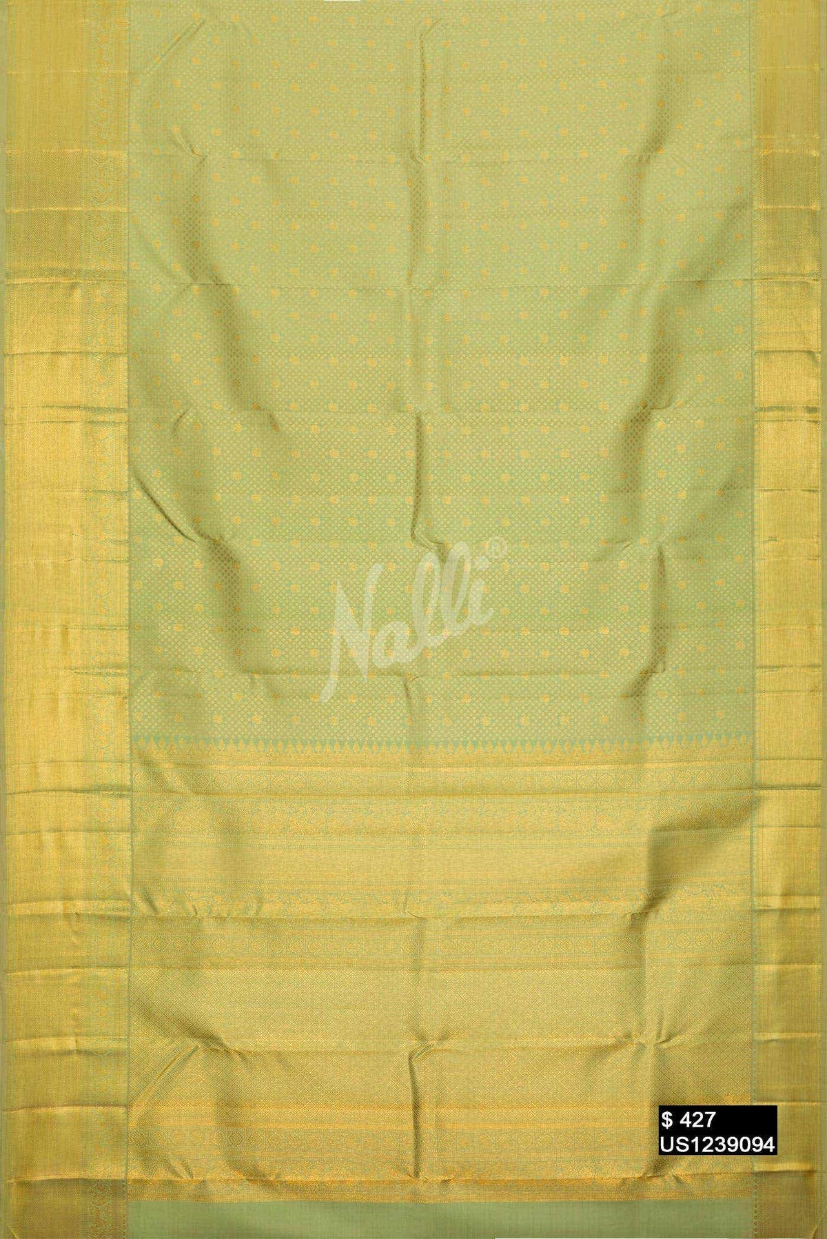 Pista Green Kanchipuram Silk Saree