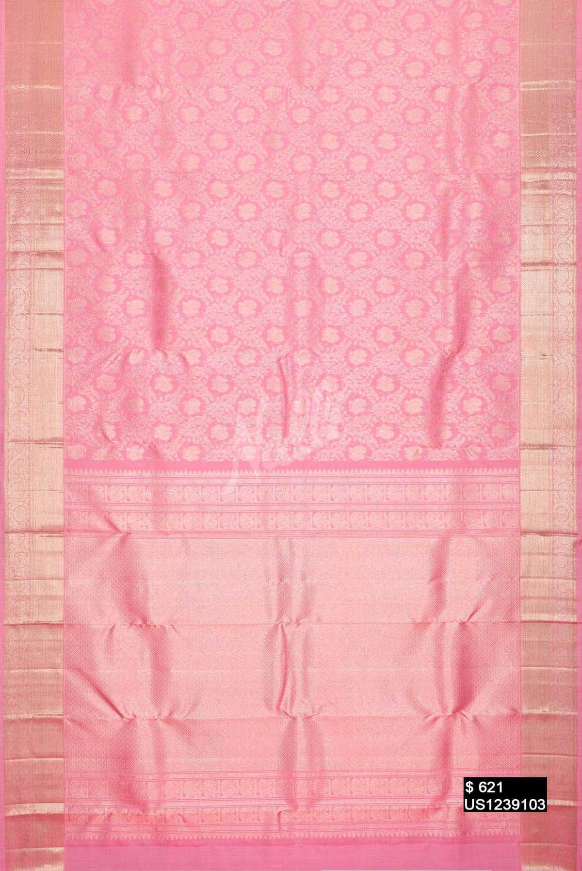Pink Kanchipuram Silk Saree