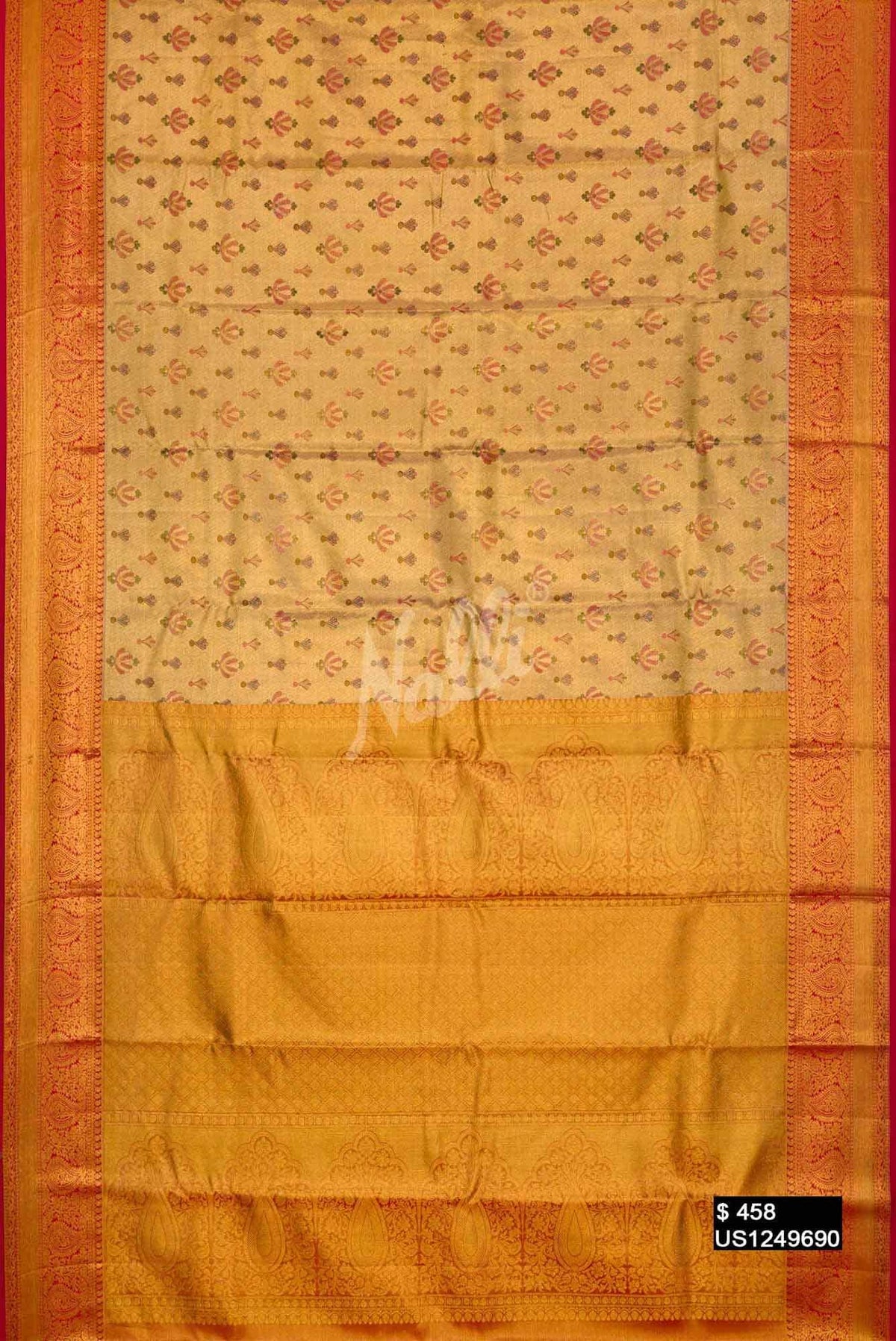 Gold Kanchipuram Tissue Silk Saree