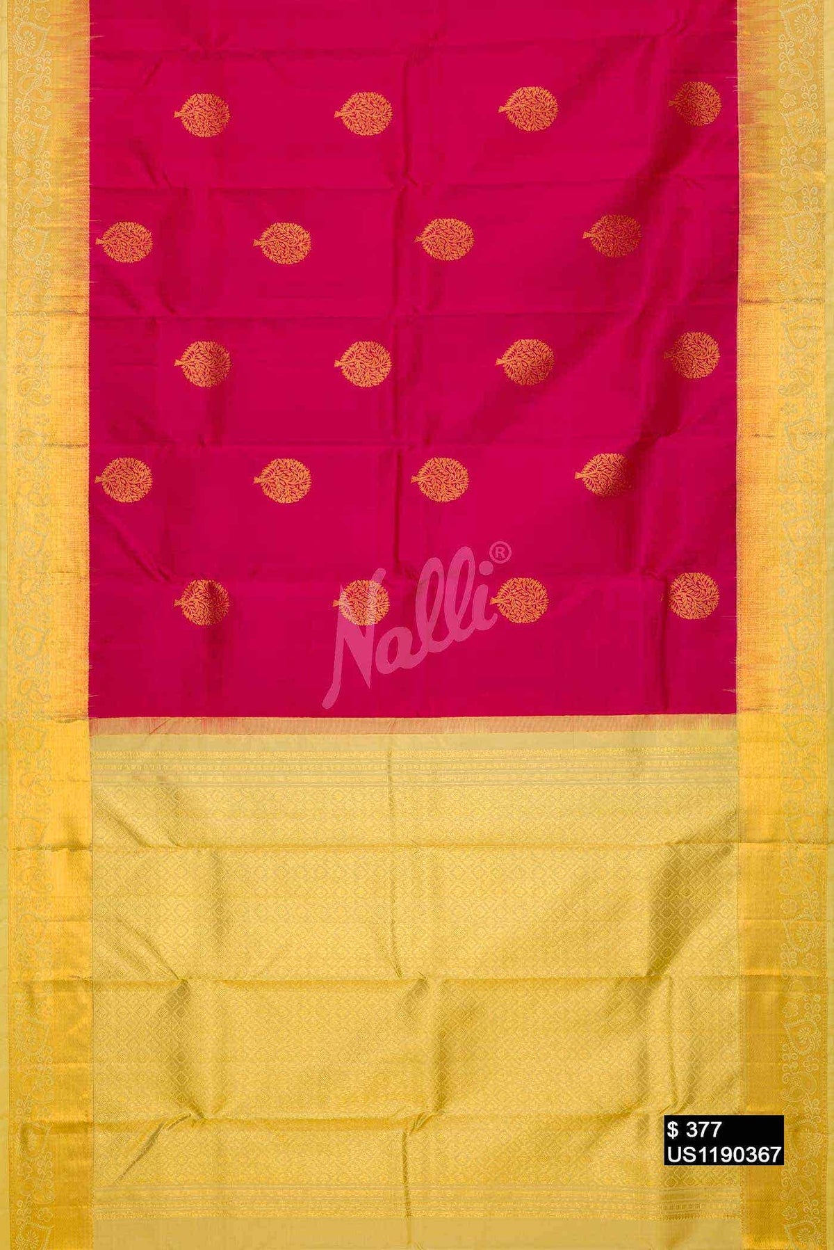 Dark Pink Kanchipuram Silk Saree