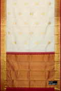 Off White Kanchipuram Silk Saree