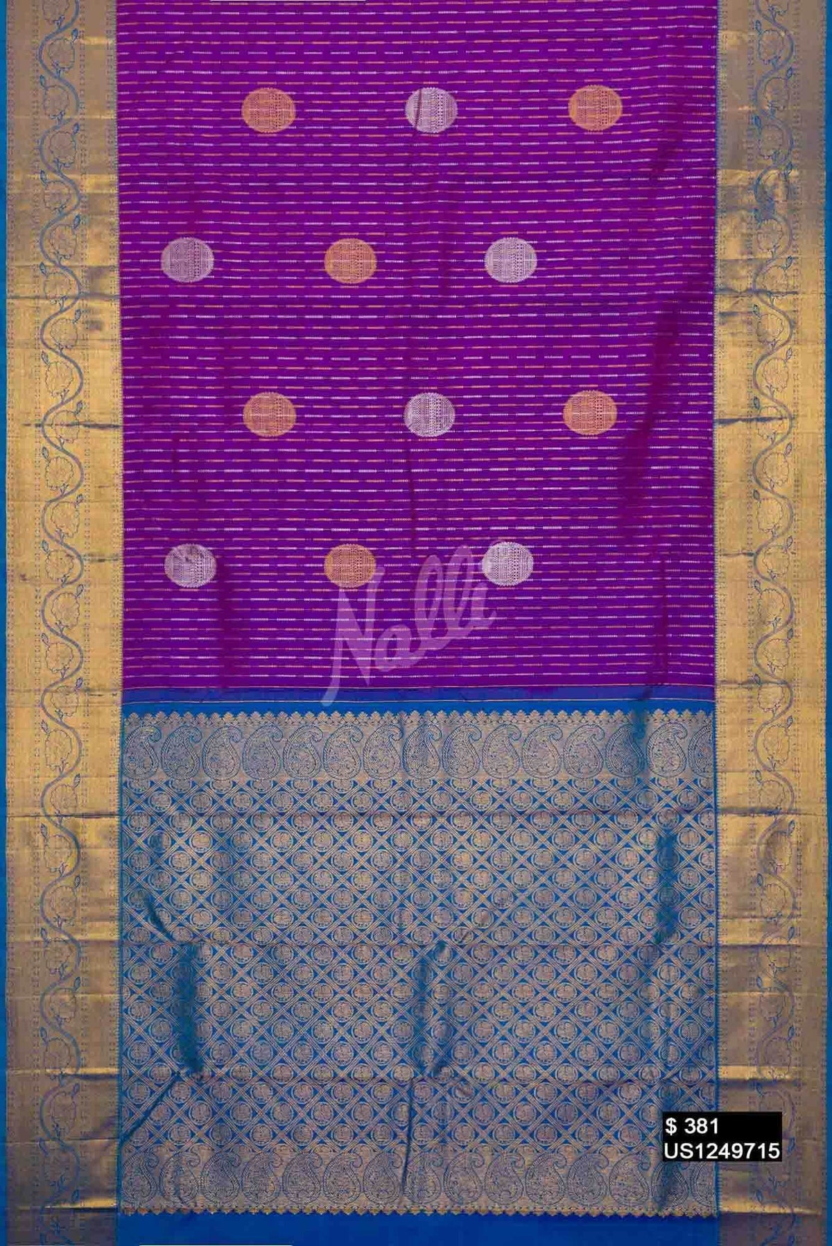 Purple Kanchipuram Silk Saree