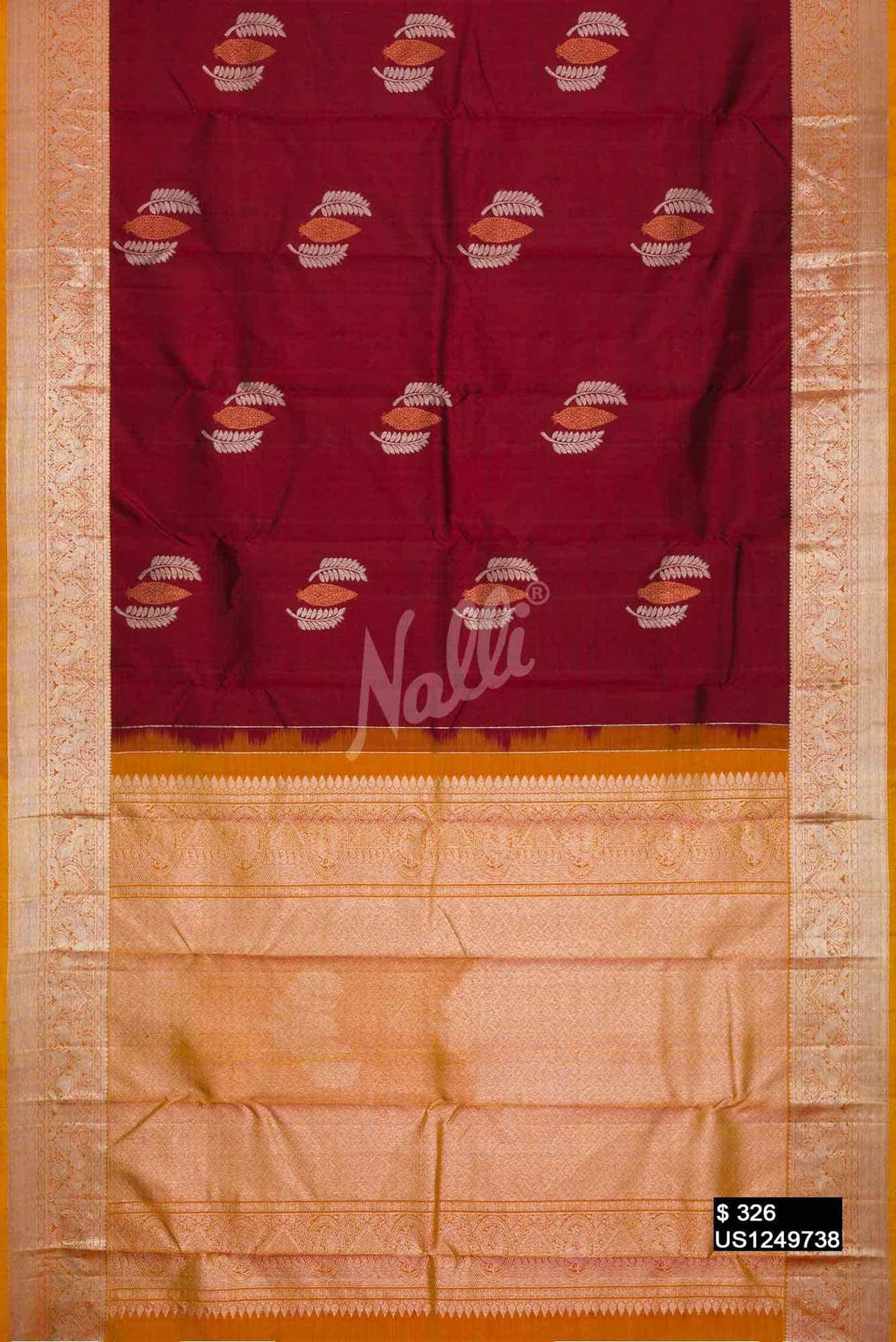 Maroon Kanchipuram Silk Saree