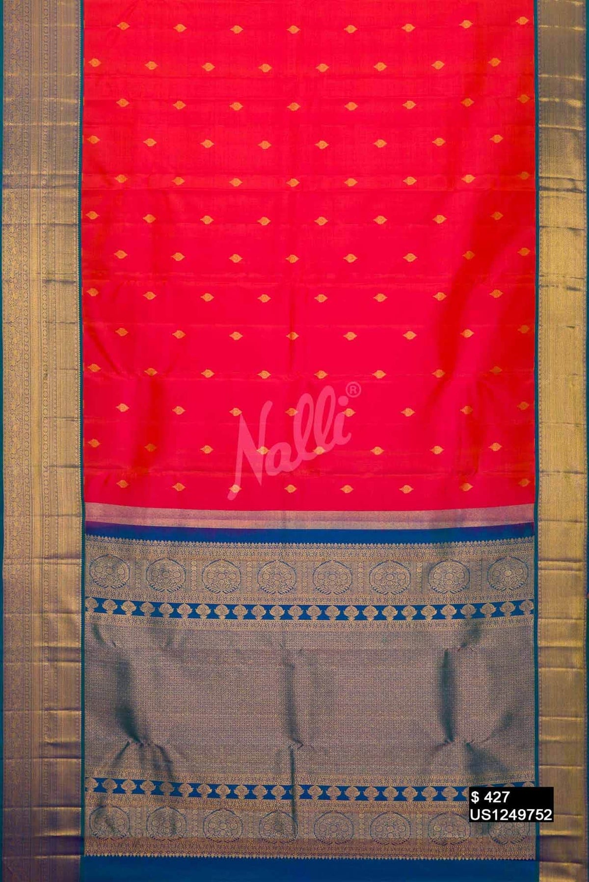 Orange Kanchipuram Silk Saree