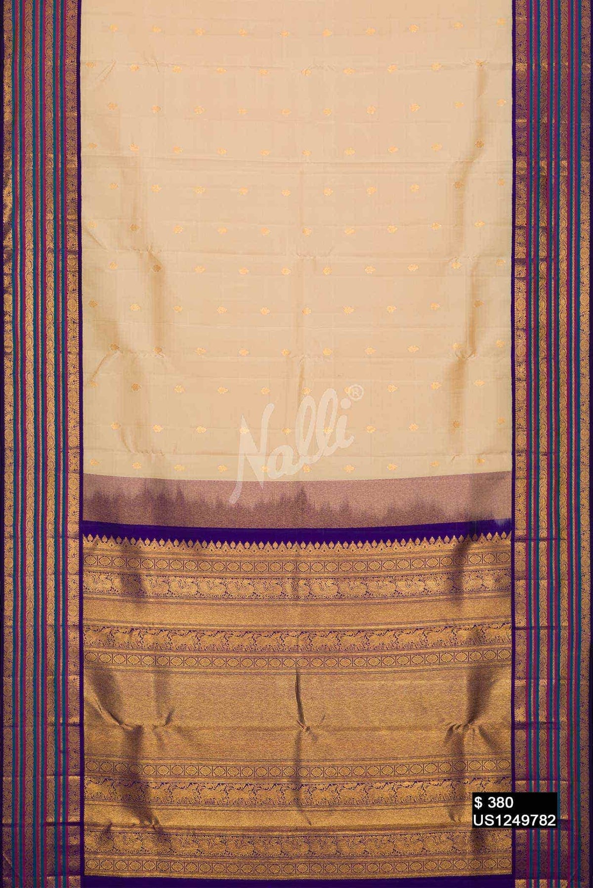 Sandal Kanchipuram Silk Saree