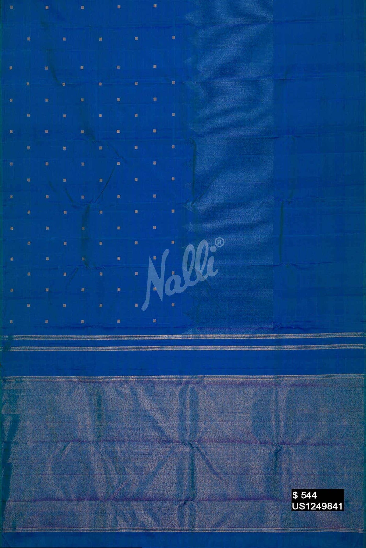 Peacock Blue Kanchipuram Silk Saree