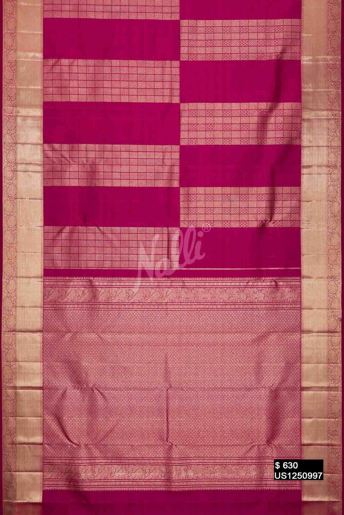 Magenta Kanchipuram Silk Saree