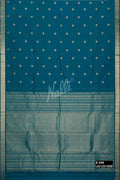 Peacock Blue Kanchipuram Silk Saree