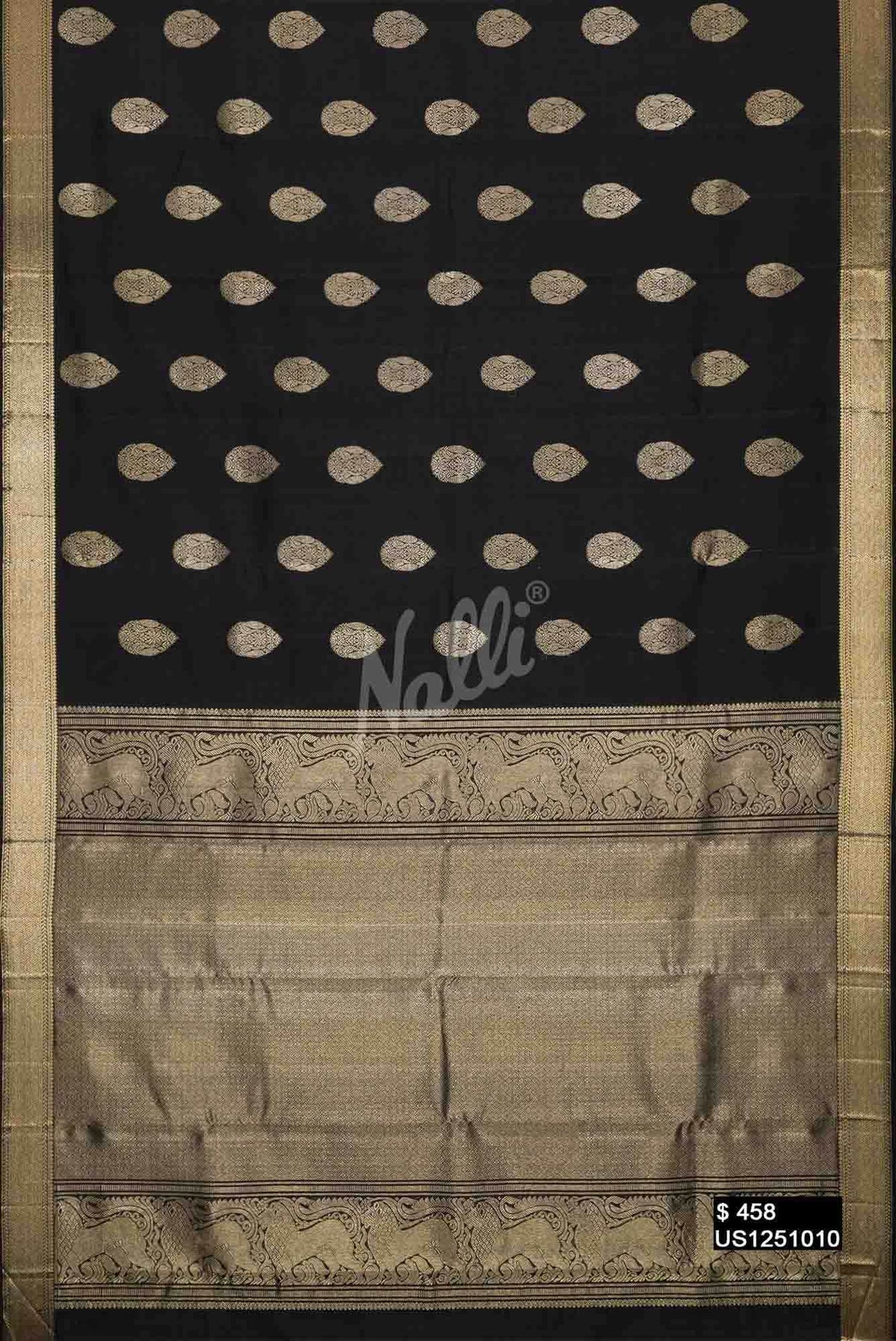 Black Kanchipuram Silk Saree