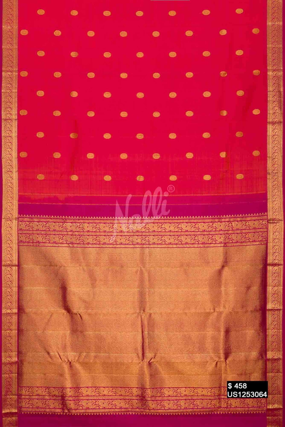 Orange Kanchipuram Silk Saree