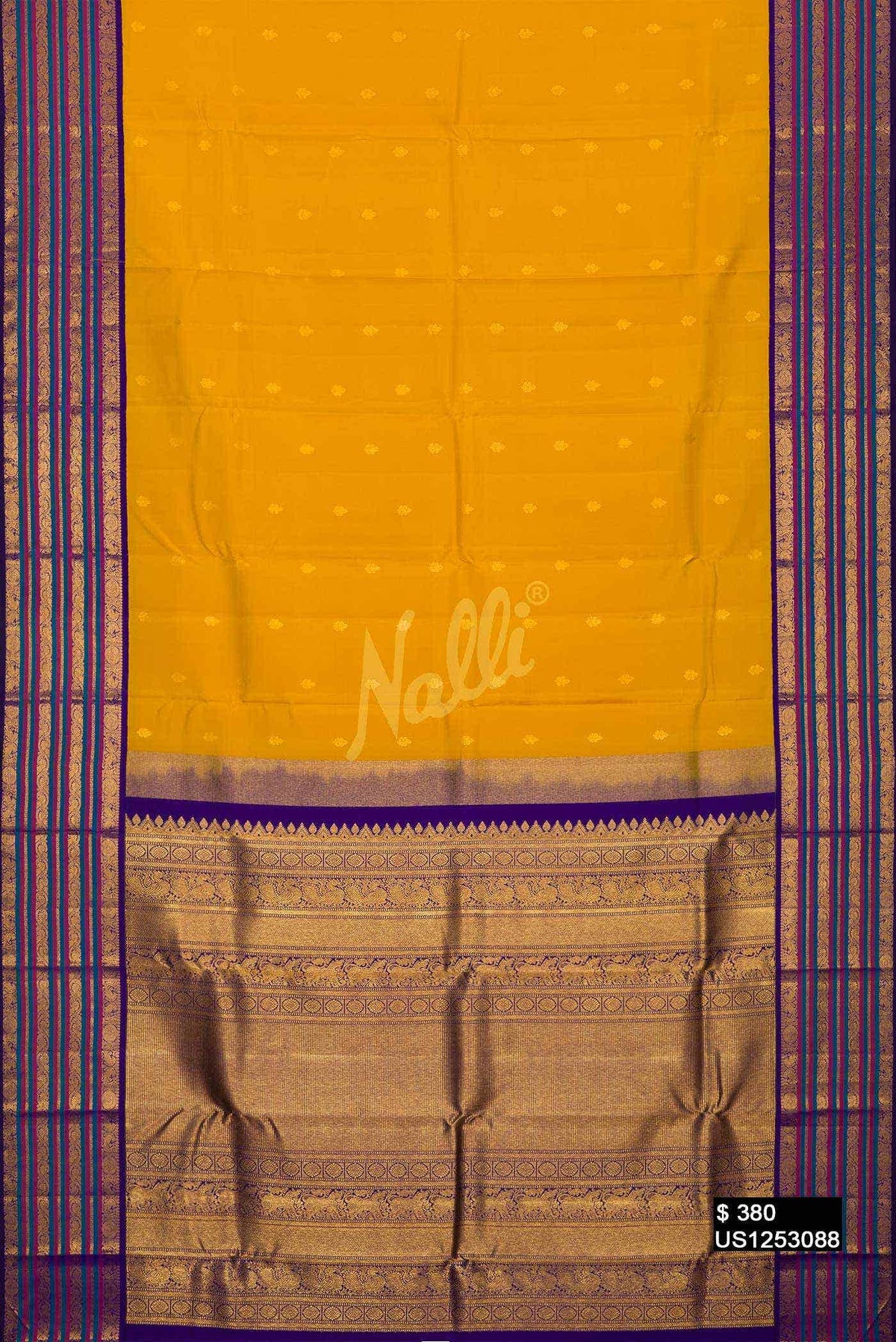 Yellow Kanchipuram Silk Saree