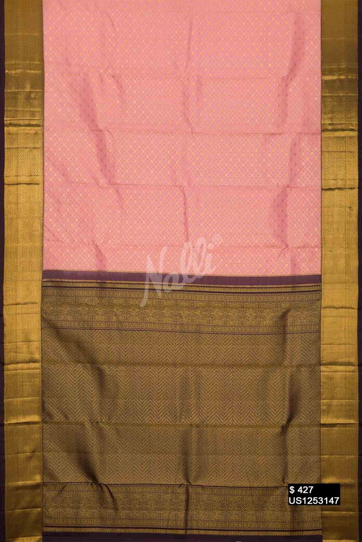 Pink Kanchipuram Silk Saree