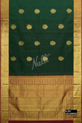 Bottle Green Kanchipuram Silk Saree
