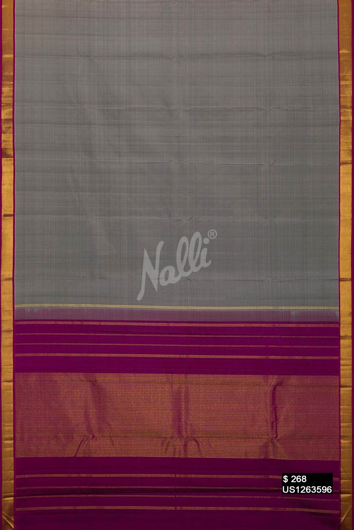 Grey Kanchipuram Silk Saree