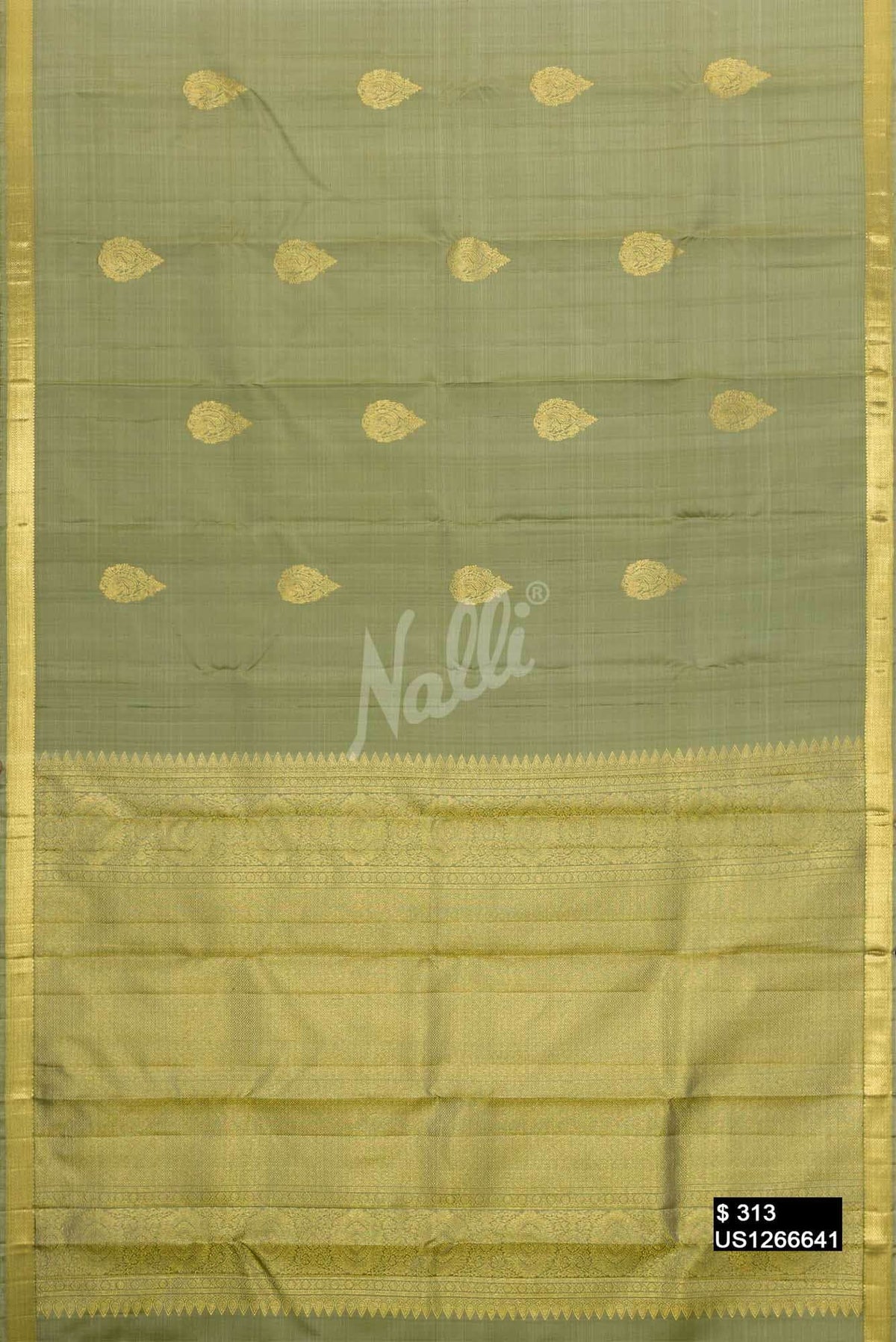 Pista Green Kanchipuram Silk Saree
