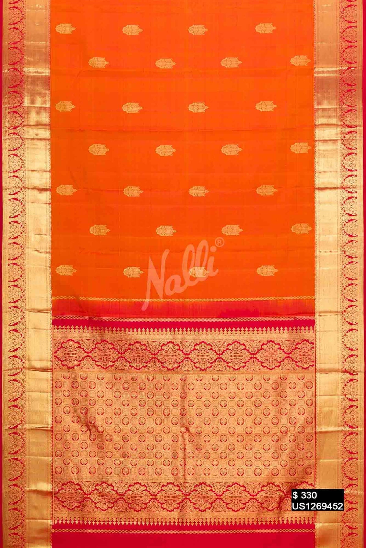 Mustard Kanchipuram Silk Saree