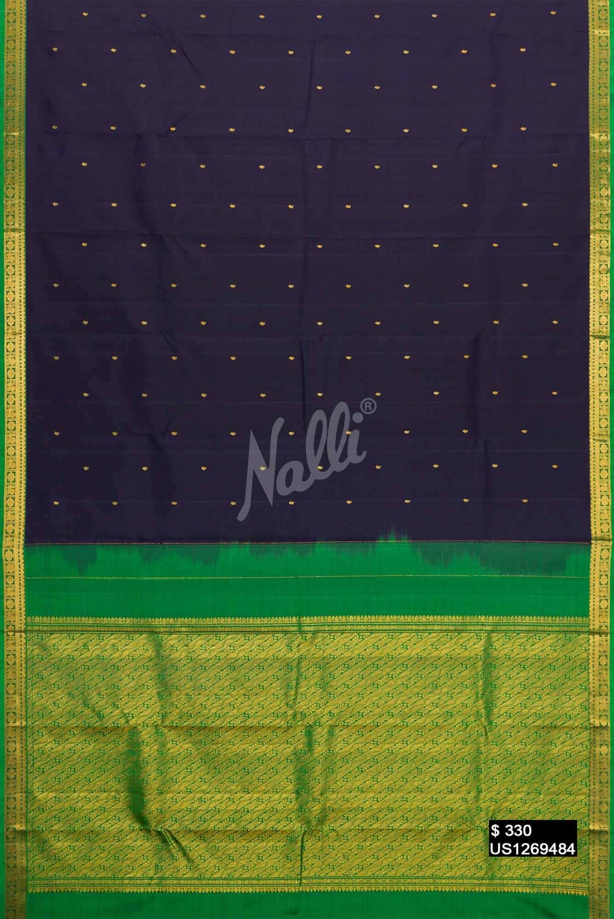 Navy Blue Kanchipuram Silk Saree