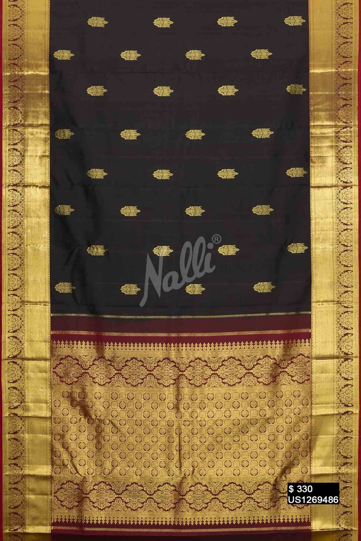 Black Kanchipuram Silk Saree