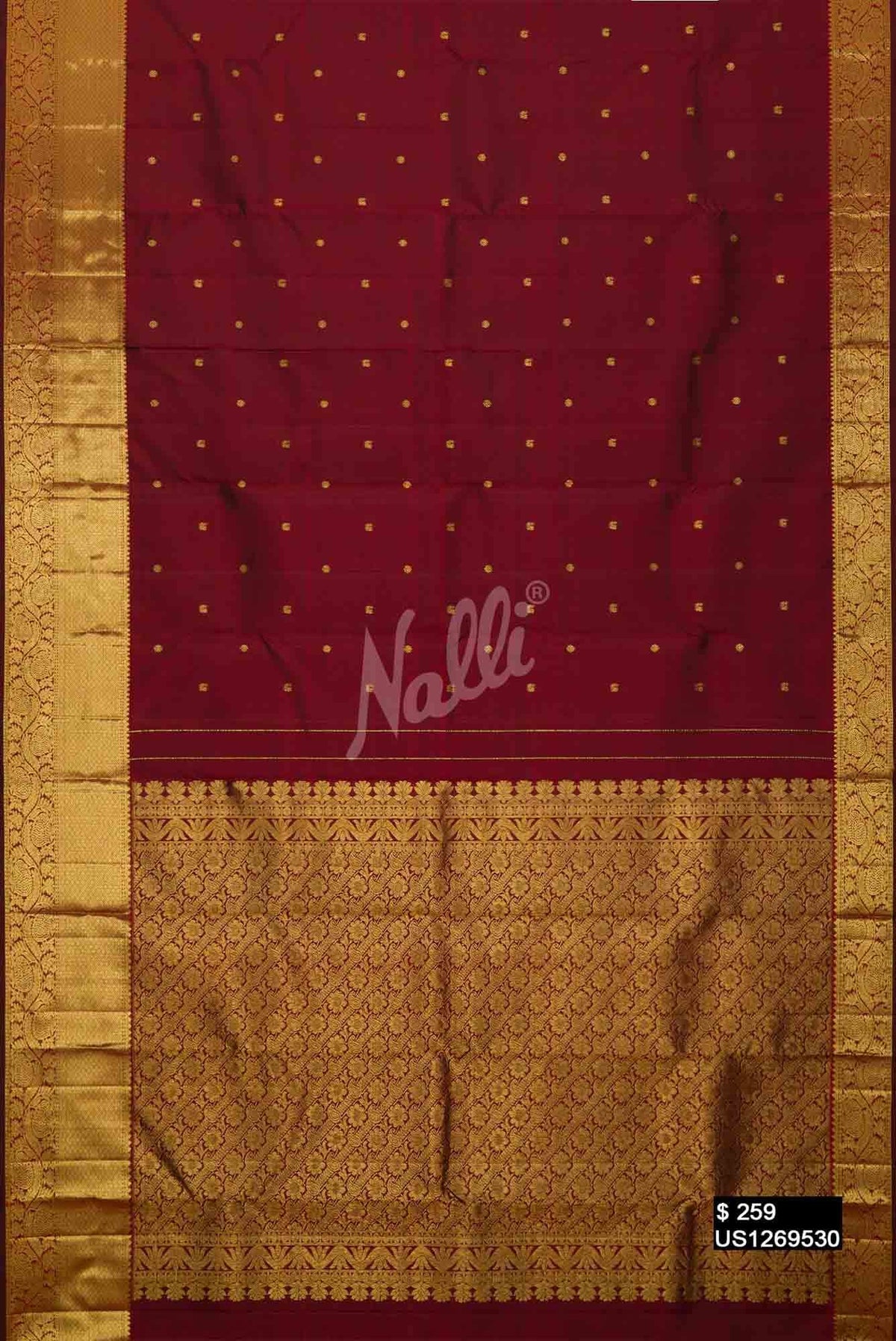 Maroon Kanchipuram Silk Saree