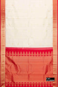 Off White Kanchipuram Silk Saree